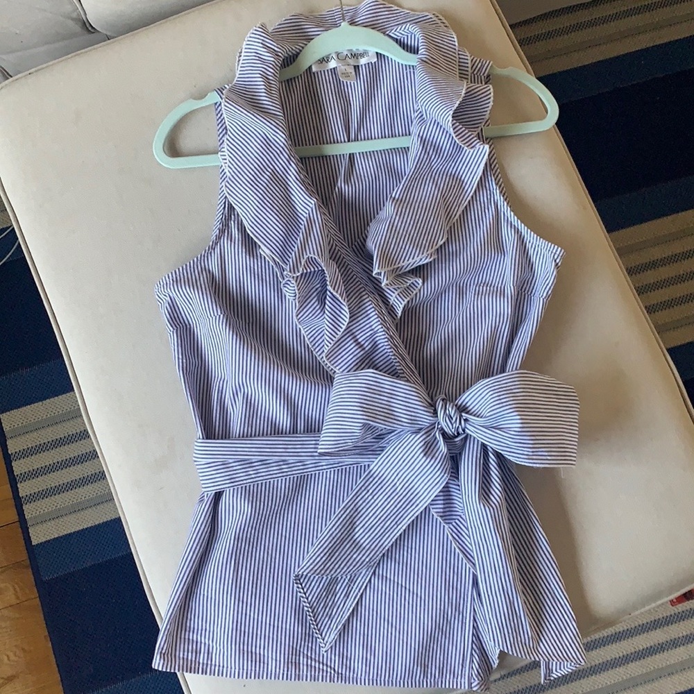 Sara Campbell Ruffle Wrap Top Large